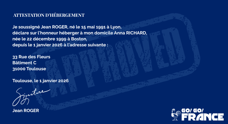 proof of accommodation student visa france